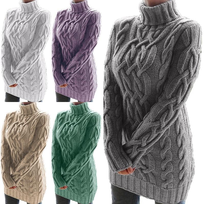 Mini Turtleneck Long Sleeve Warm Loose Sweater