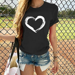 Heart Print T Shirt