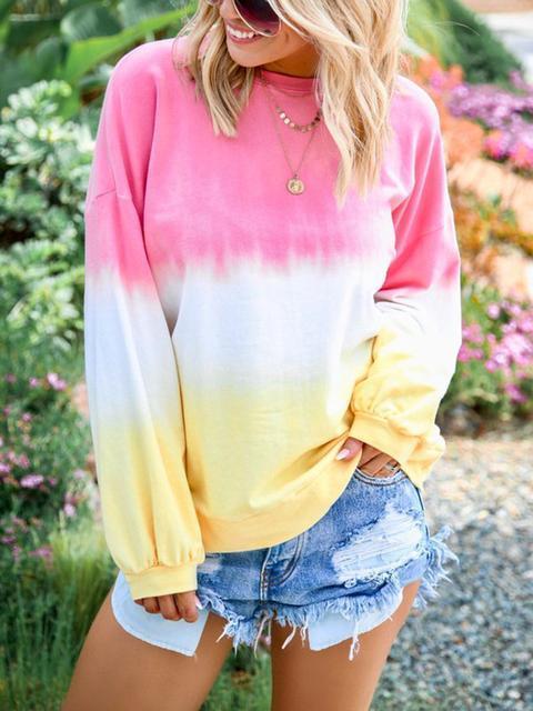 Rainbow Gradient Print Sweatshirt