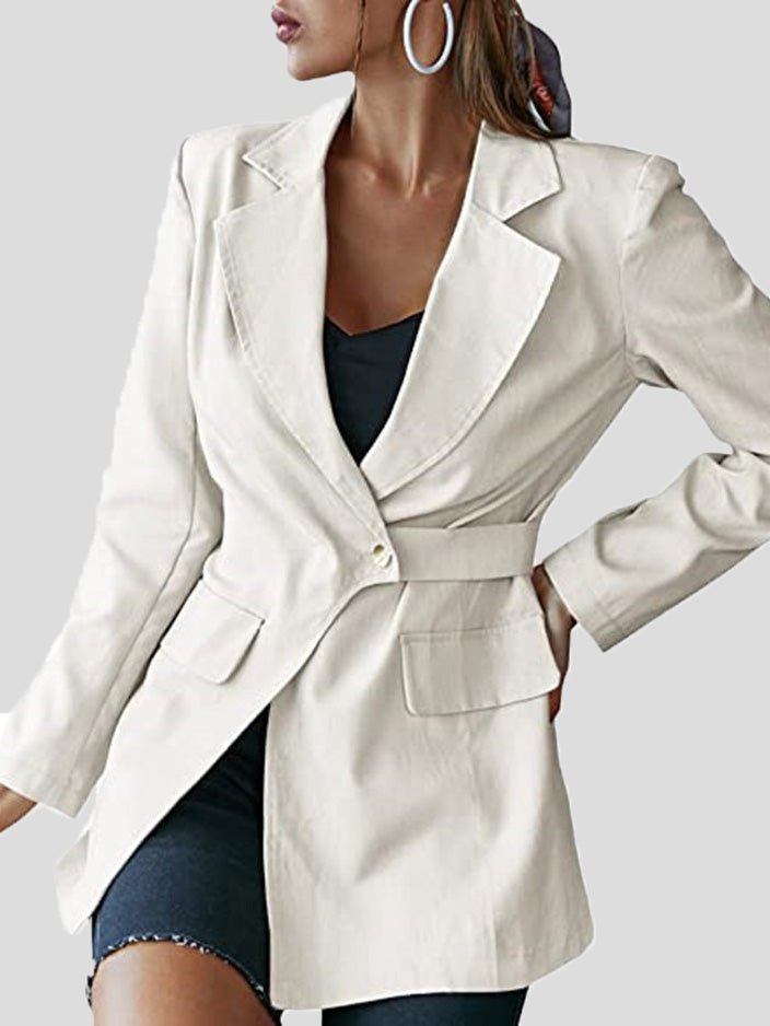 Women's Blazers Solid Lapel Long Sleeve Blazers