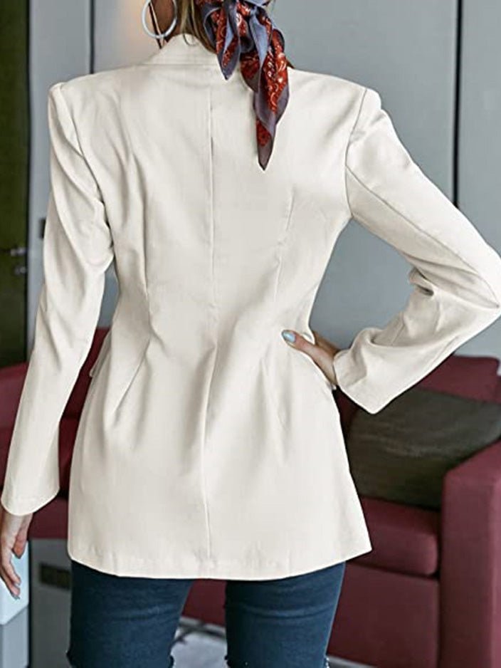 Women's Blazers Solid Lapel Long Sleeve Blazers