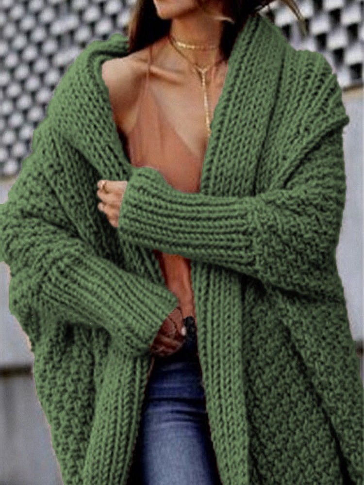 Women's Cardigans Loose Solid Knit Long Sweater Cardigan