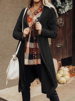 Women's Cardigans Solid Irregular Long Sleeve Cardigan