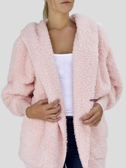 Women's Coats Fashion Furry Hooded Pocket Coat