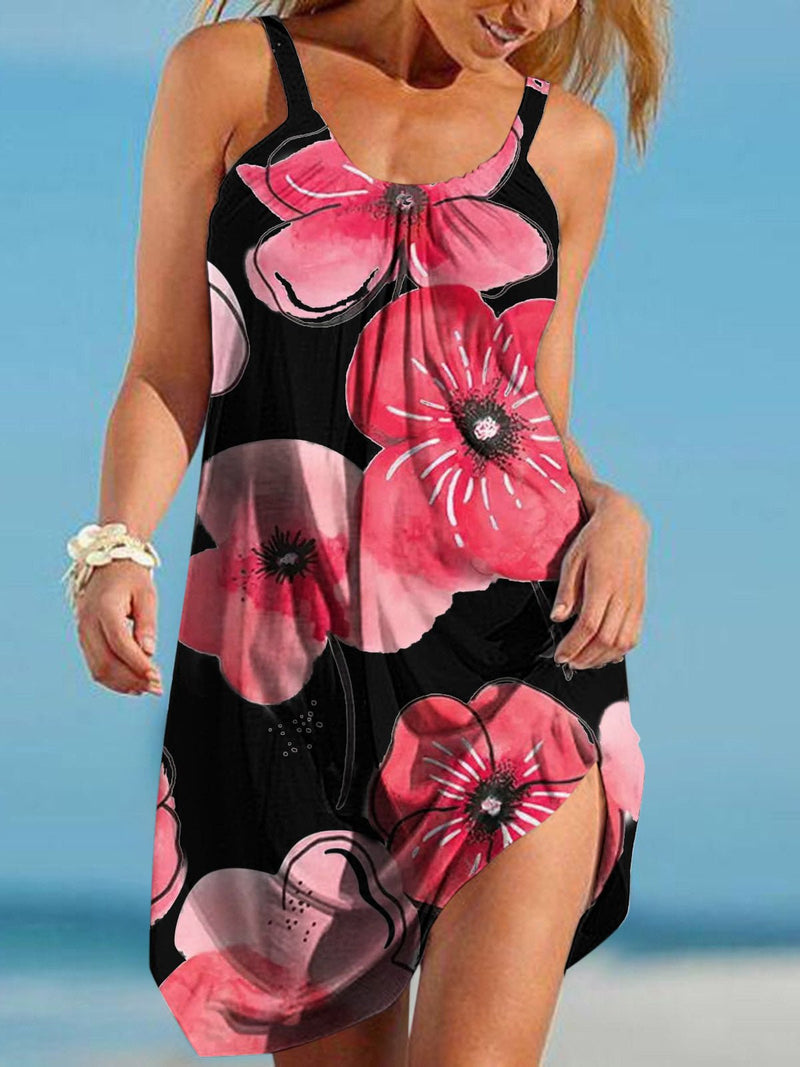 Women's Dresses Casual Print Sling Sleeveless Beach Dress
