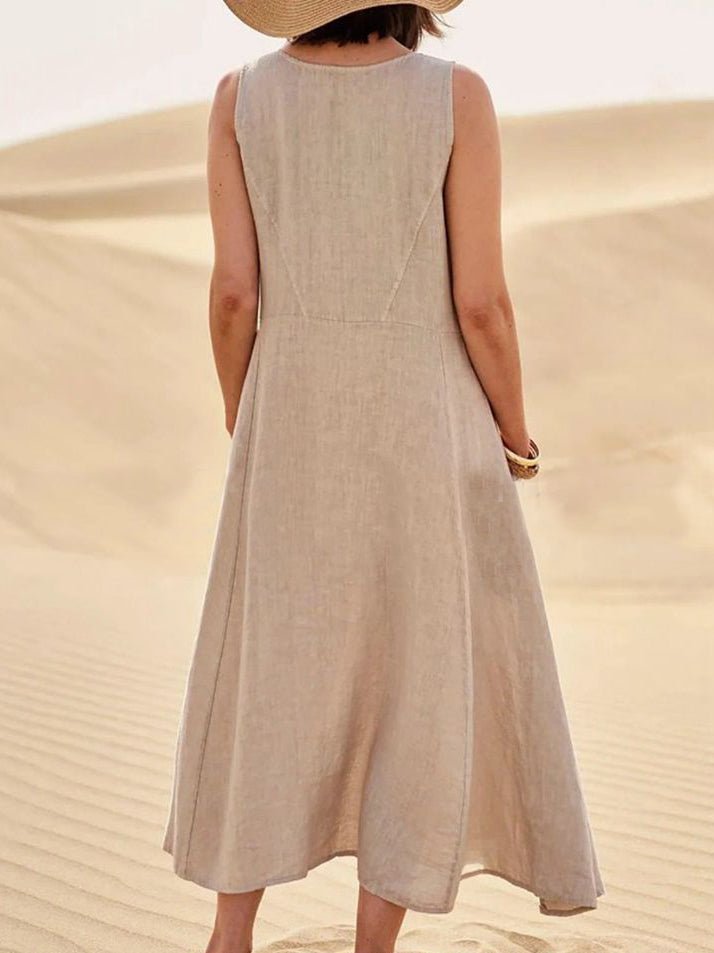 Women's Dresses Casual Solid Pocket Sleeveless Dress