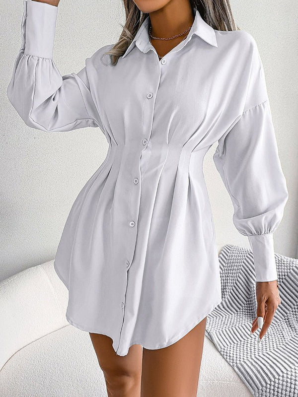 Women¡¯s Dresses Lantern Sleeve Waist Asymmetric Mini Dress