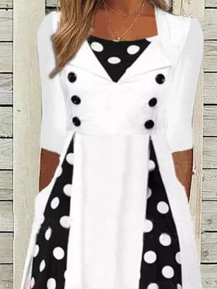 Women's Dresses Polka Dot Pocket Short Sleeve Dress