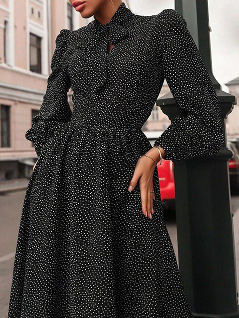 Women's Dresses Polka Dot Print Long Sleeve Dress