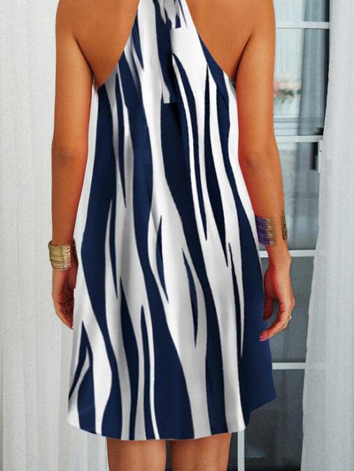 Women's Dresses Printed Hanging Neck Sleeveless Dress