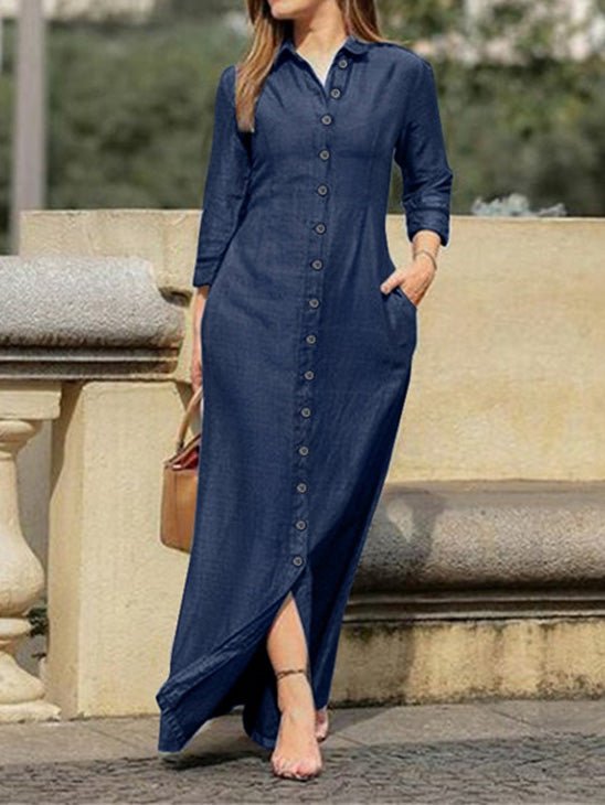 GPPZM Casual Loose Denim Dresses Women Sleeveless Spaghetti Strap Jeans  Dress Big Pockets Long Sundress Vestidos (Color : A, Size : L code): Buy  Online at Best Price in UAE - Amazon.ae