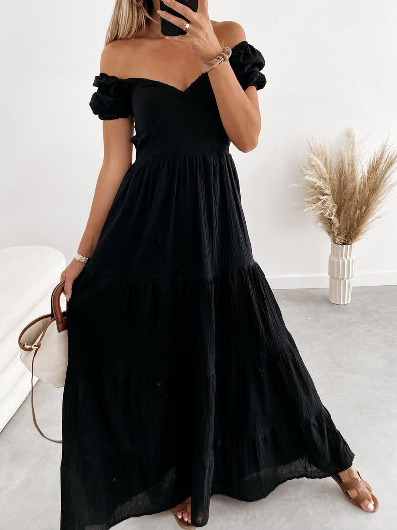 Women's Dresses Short Sleeve Off Shoulder Strap Dress