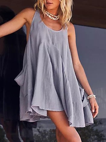 Women's Dresses Solid Pocket Sleeveless Beach Dress