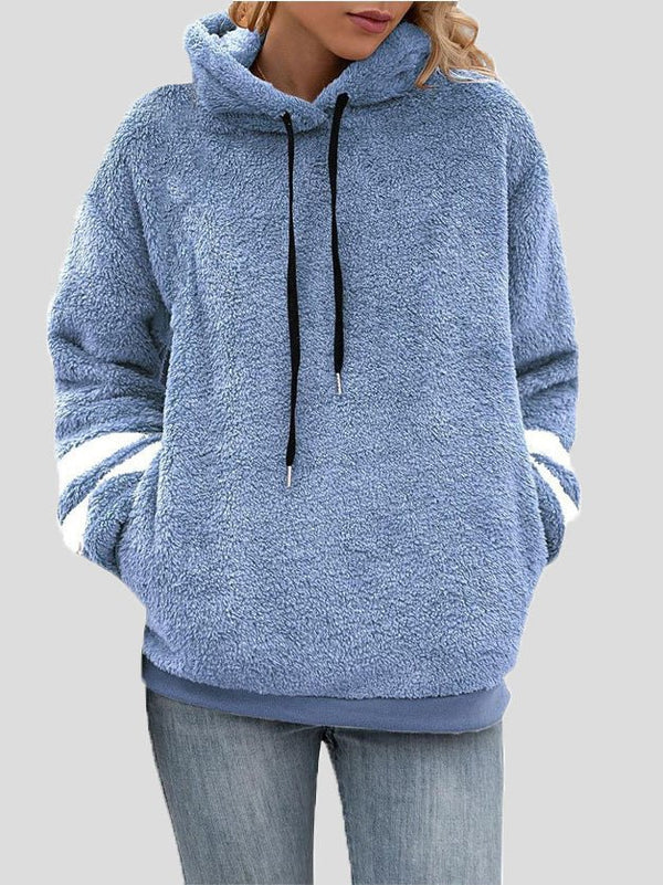 Women's Hoodies Plush Fleece Pocket Long Sleeve Hoody