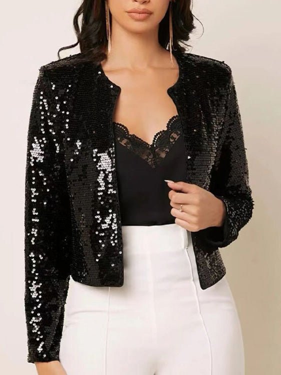 Women's Jackets Casual Sequined Long Sleeve Jacket