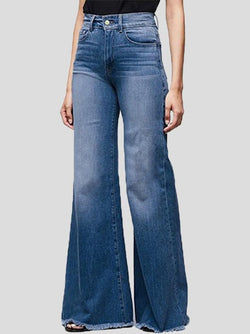 Women's Jeans Slim Fit Wide Leg Fringed Jeans