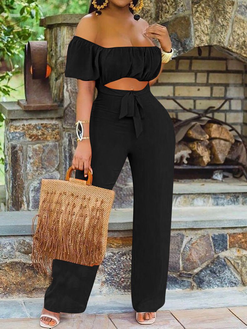 Women's Jumpsuits One-Shoulder Hollow Backless Jumpsuit