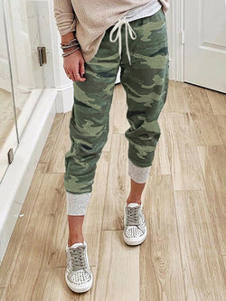 Women's Pants Camouflage Print Drawstring Track Pants