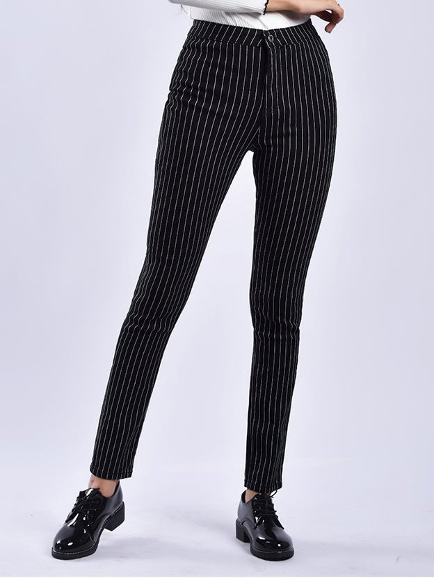 Women's Pants Striped Print Slim Fit Pants