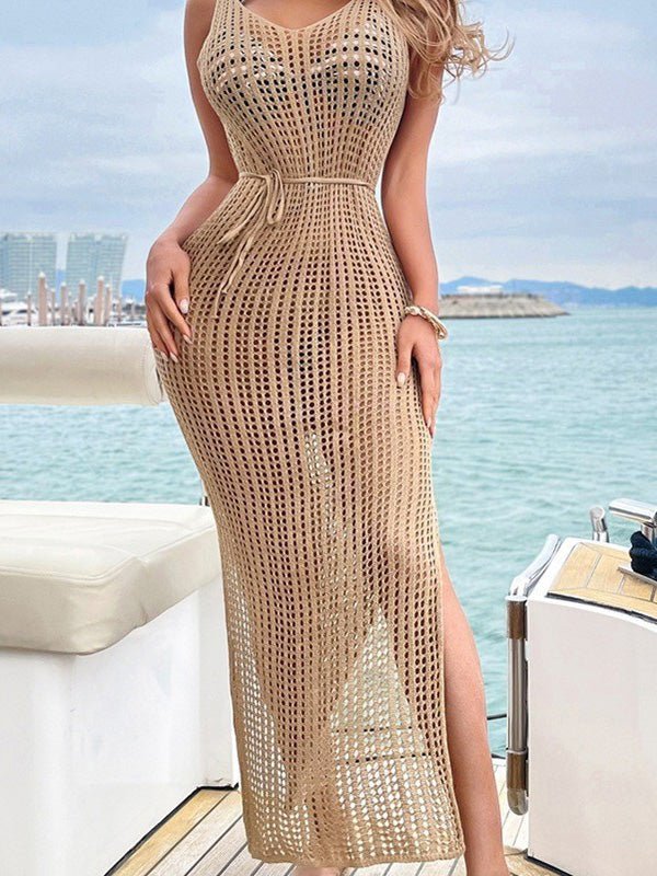 Women's Swimsuit Beach Casual Sling Knit Cover Up Dress