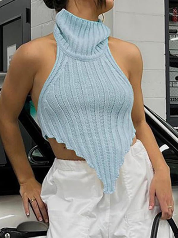 Women's Tank Tops  Knitted Solid Sleeveless Tank Top